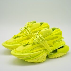 size 45 12 US Balmain Unicorn Neon Green Sneakers Neoprene